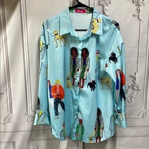 Mundefeis boutique Stylish Multicolor Graphic people medium Shirt
